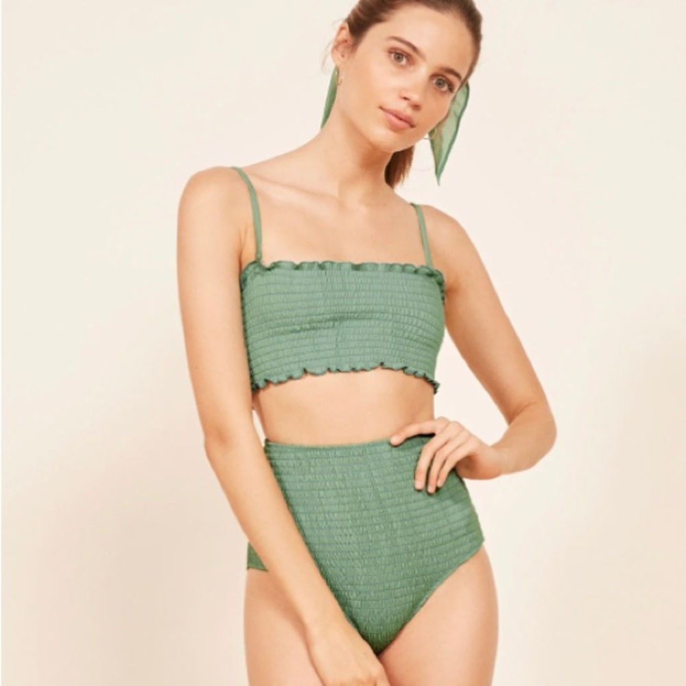 Reformation Jade Green Swim Top (Heidi)